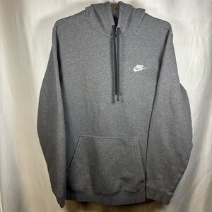 Nike Sportswear Club Fleece Pullover Hoodie Sweatshirt Mens Large Gray Casual